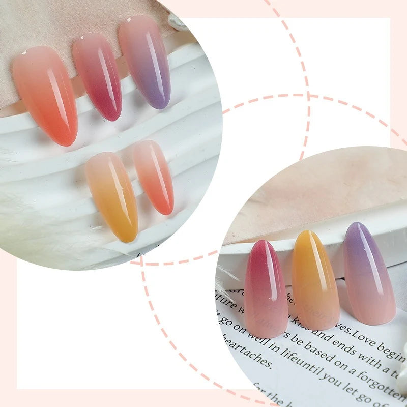 Acrylic Nail Set Gradient Pastel Easy Application