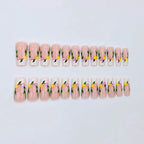 Acrylic Nail Set Hand-Painted Floral Multiple Lengths