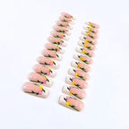 Acrylic Nail Set Hand-Painted Floral Multiple Lengths