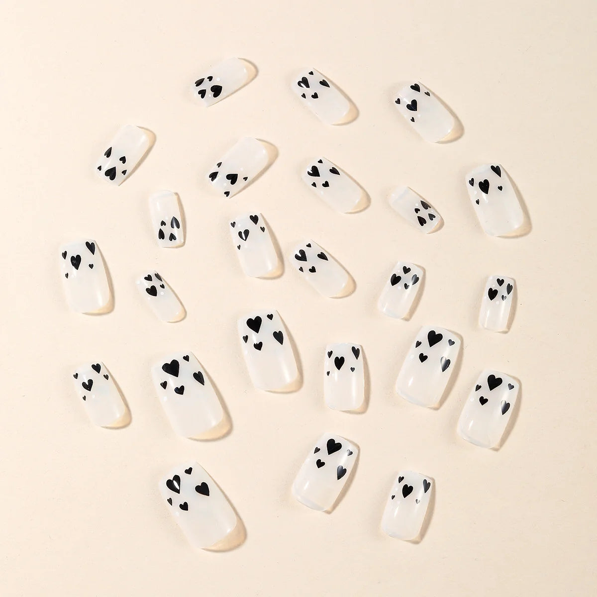 Acrylic Nail Set Heart Accent Durable & Lightweight