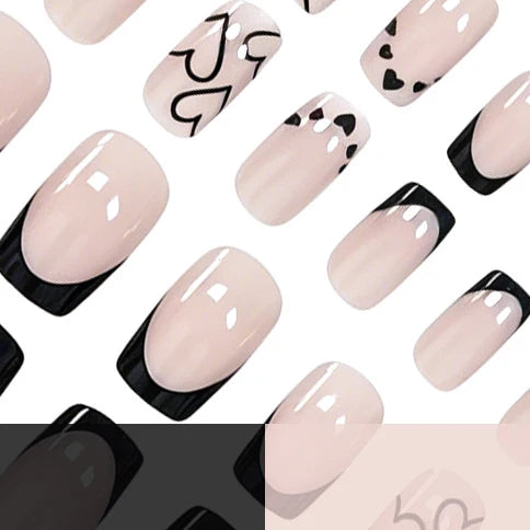 Acrylic Nail Set Heart & Ombre 24 Pieces