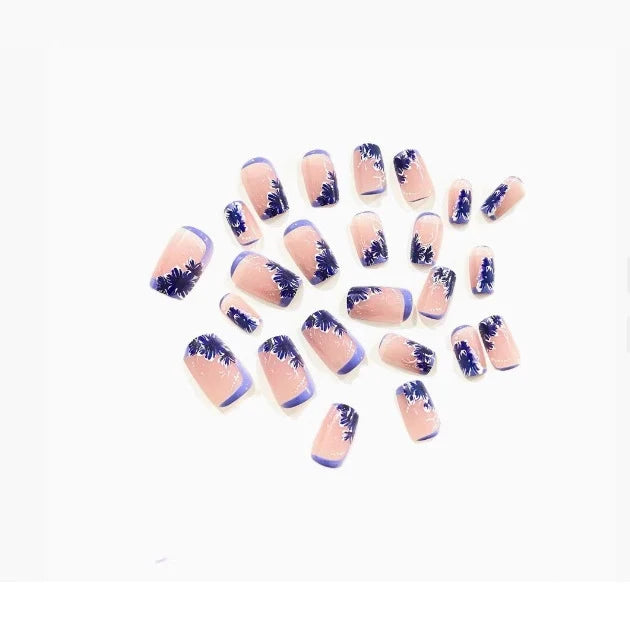 Acrylic Nail Set Intricate Floral Long-Lasting