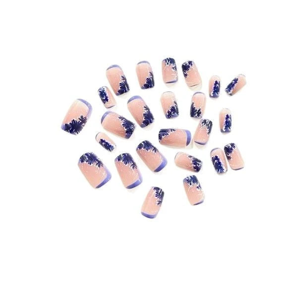 Acrylic Nail Set Intricate Floral Long-Lasting
