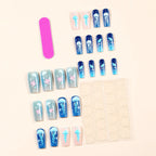 Acrylic Nail Set Jellyfish Design Light Blue Comfort Fit
