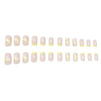 Acrylic Nail Set Lemon Design Lightweight 24-Piece