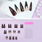 Acrylic Nail Set Leopard Print & Sparkle Accents