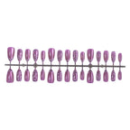 Acrylic Nail Set Metallic Accents 24-Piece Glue & Guide