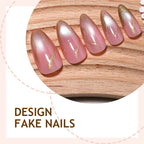 Acrylic Nail Set Metallic Accents Multiple Sizes & Accessories