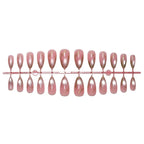 Acrylic Nail Set Metallic Accents Multiple Sizes & Accessories