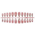 Acrylic Nail Set Metallic Accents Multiple Sizes & Accessories