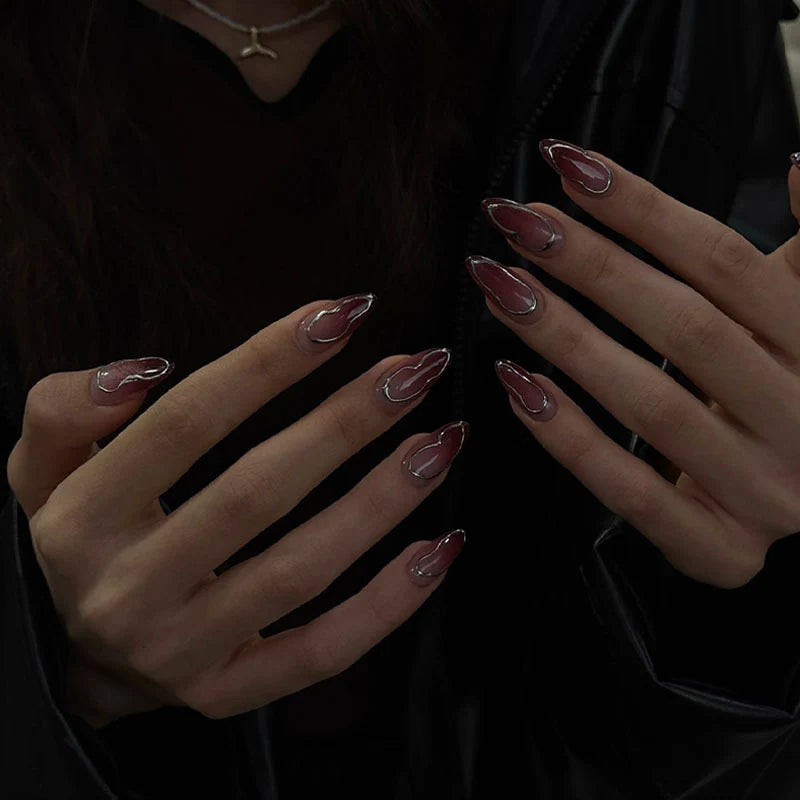 Acrylic Nail Set Ombre Gradient Full-Cover Easy Application