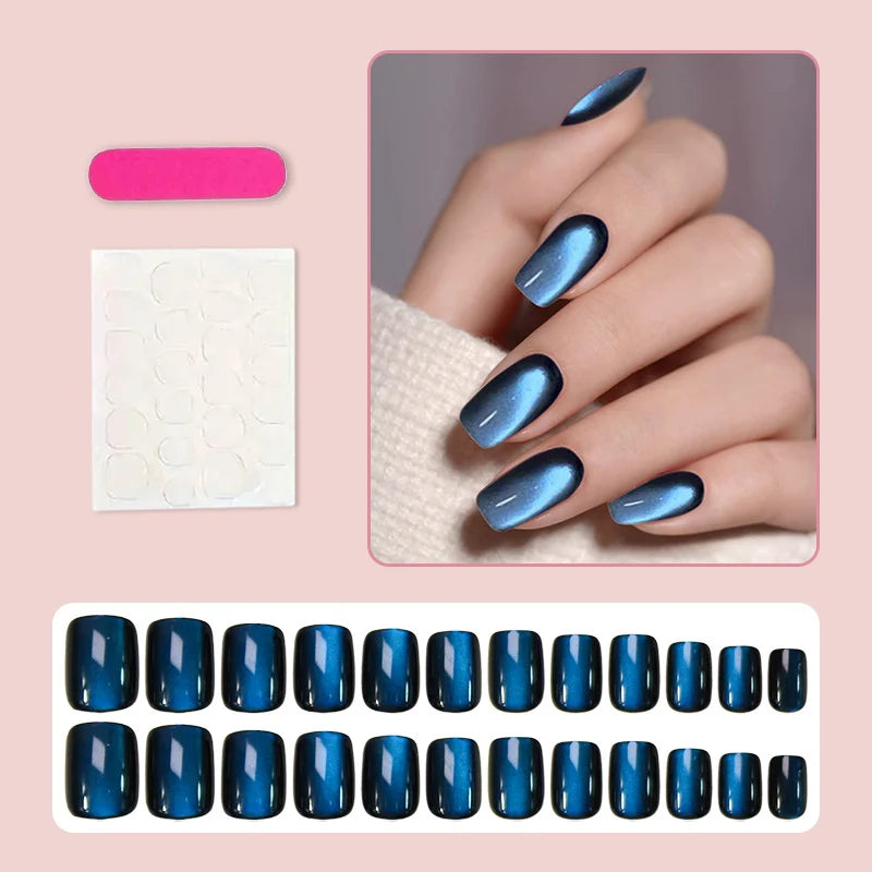 Acrylic Nail Set Ombre Shimmer 24 Pre-Made Tips