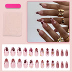 Acrylic Nail Set Pre-Decorated Floral & Modern
