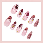 Acrylic Nail Set Pre-Decorated Floral & Modern