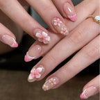 Acrylic Nail Set Pre-Made Self-Adhesive Floral Designs