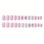 Acrylic Nail Set Press-On Hand-Painted Floral
