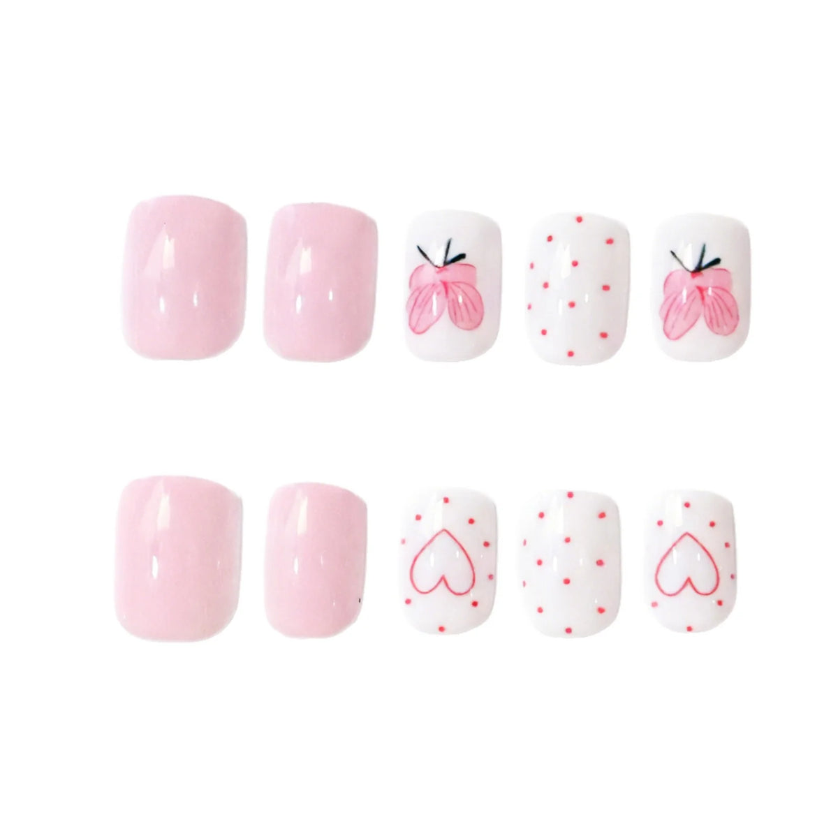 Acrylic Nail Set Press-On Hand-Painted Floral