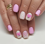 Acrylic Nail Set Press-On Hand-Painted Floral