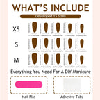 Acrylic Nail Set Reusable Multiple Sizes Playful Designs