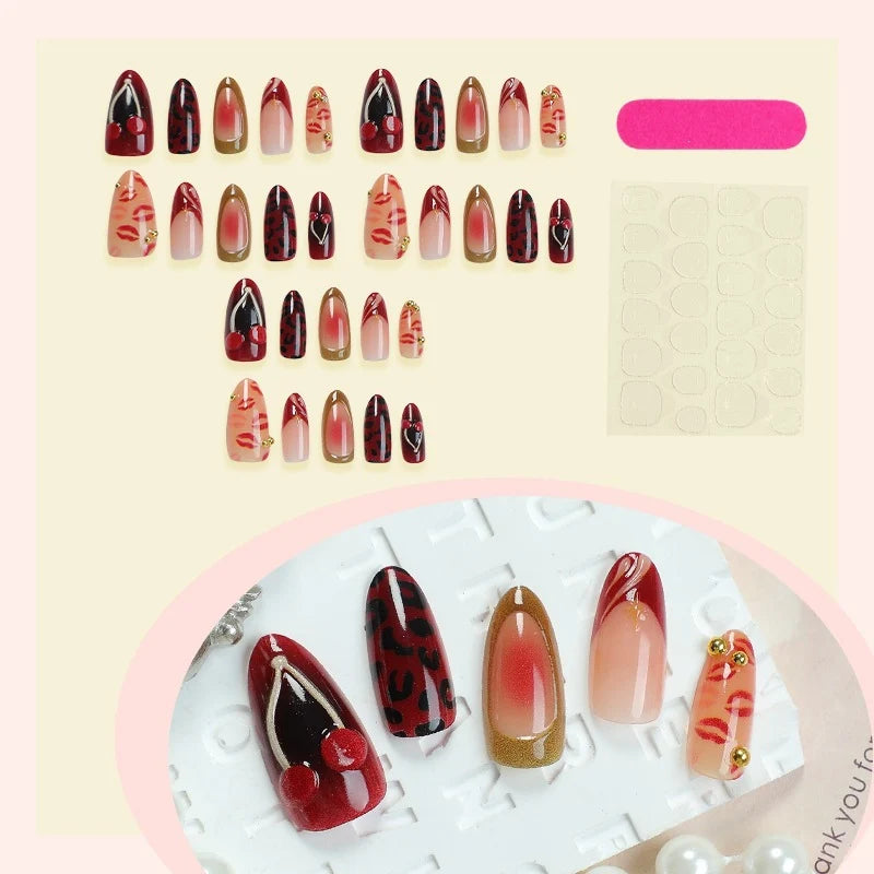Acrylic Nail Set Self-Adhesive Animal Print