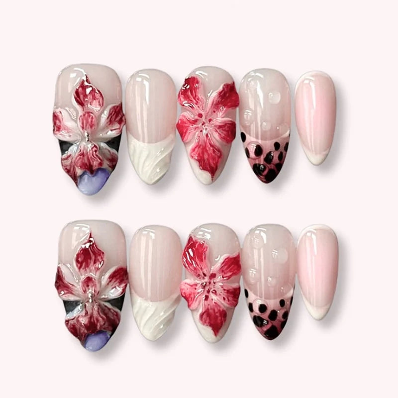Acrylic Nail Set Self-Adhesive Animal Print