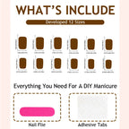 Acrylic Nail Set Self-Adhesive Nude With Black Butterfly Accents