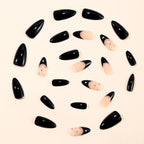 Acrylic Nail Set Stiletto Rhinestone Glossy Finish
