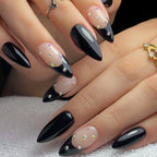 Acrylic Nail Set Stiletto Rhinestone Glossy Finish