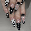 Acrylic Nail Set Stiletto Sparkling Accents & Easy Adhesive