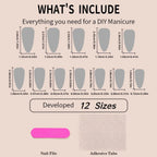 Acrylic Nail Set Stiletto Sparkling Accents & Easy Adhesive