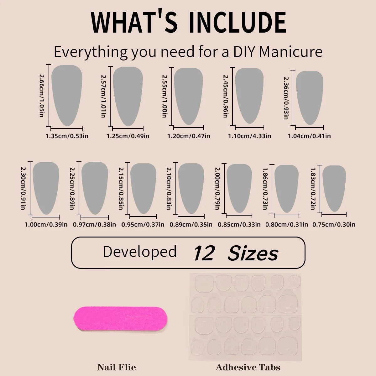 Acrylic Nail Set Stiletto Sparkling Accents & Easy Adhesive