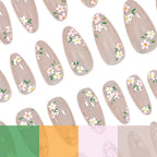 Acrylic Nail Tips Floral Pre-Decorated Set of 24