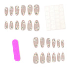 Acrylic Nail Tips Floral Pre-Decorated Set of 24