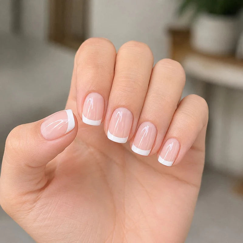 Acrylic Nail Tips French Style Set of 24