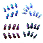 Acrylic Nail Tips Iridescent Finish Set of 24