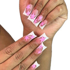 Acrylic Nails Almond Shape Star Embellished Comfortable Fit