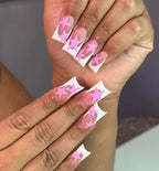 Acrylic Nails Almond Shape Star Embellished Comfortable Fit
