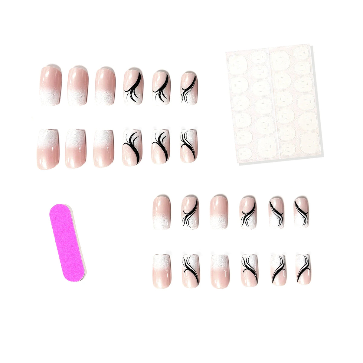 Acrylic Nails French Tip Salon-Quality Set of 24