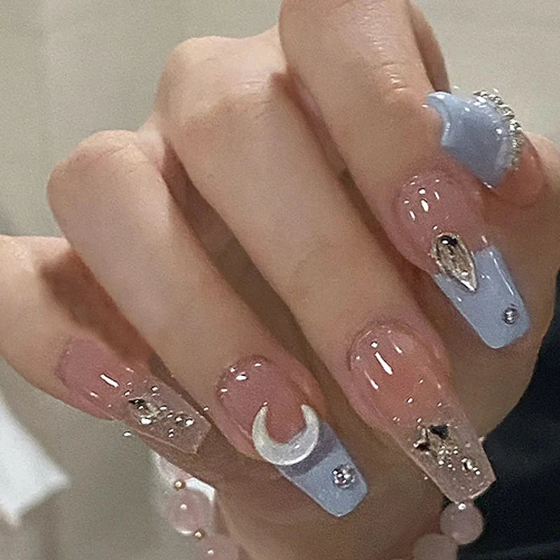 Acrylic Nails Long Celestial Shimmer Glue Kit