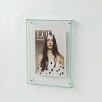 Acrylic Photo Frame Transparent Frameless Two Panel