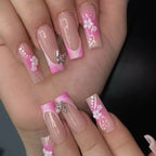 Acrylic Press-On Nail Set 3D Floral Lightweight