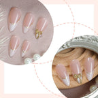 Acrylic Press-On Nail Set Elegant Gold Tips
