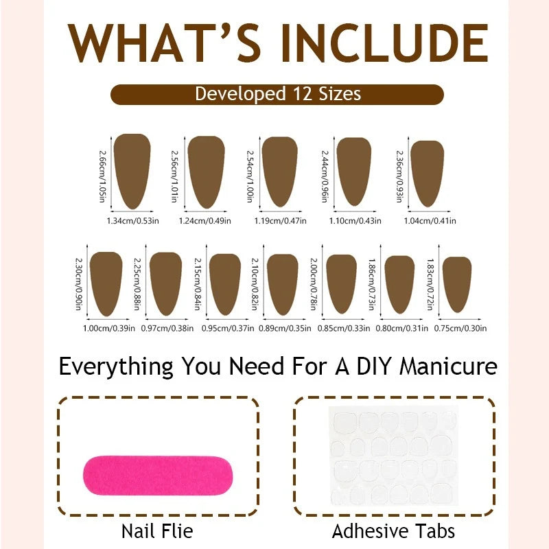 Acrylic Press-On Nail Set Elegant Gold Tips
