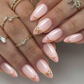 Acrylic Press-On Nail Set Elegant Gold Tips