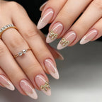 Acrylic Press-On Nail Set Elegant Gold Tips