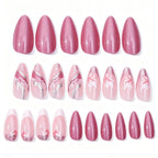 Acrylic Press-On Nail Set Floral Design & Glitter