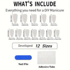 Acrylic Press-On Nail Set Floral Design & Glitter