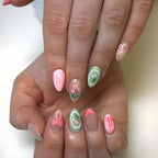 Acrylic Press-On Nail Set Floral & Heart Designs