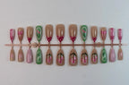 Acrylic Press-On Nail Set Floral & Heart Designs