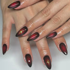 Acrylic Press-On Nail Set Ombre Gold Accents Self-Adhesive